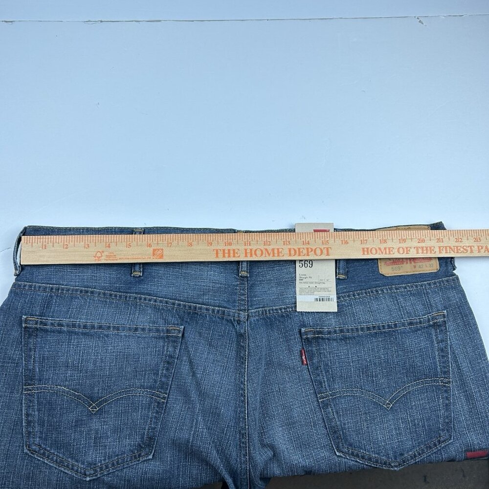 Y2K Levi's 569 Jeans Denim Pants Loose Straight Size 42x32  Dark Wash NWT Baggy - Picture 10 of 16